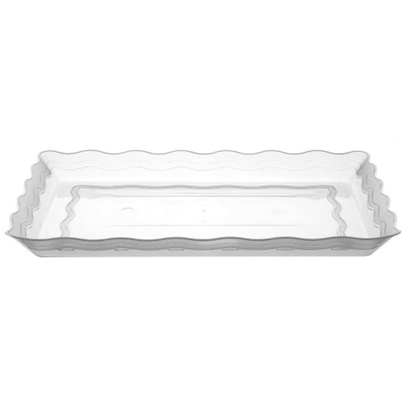 VeZee's Hanna K. Signature 6 Clear Plastic Plastic Serving Trays-Serving Platters| 9 X 13 inch| Rectangular Disposable Party Platters and Trays