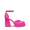 thumbnail image 2 of Zapatos de Plataforma con Tacón Grueso para Mujer DREAM PAIRS en Satén Rosa Fucsia, 2 of 8