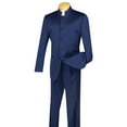 thumbnail image 2 of VINCI Men's Navy Blue Banded Collar 5-Button Classic-Fit Tuxedo Suit - NEW, 2 of 2