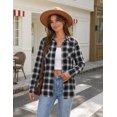 thumbnail image 3 of Zeagoo Womens Plaid Flannel Shirts Long Sleeve Button Down Blouse Cotton Fall Tops, 3 of 6