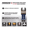 thumbnail image 6 of Arrow OSC107-10 Standard Wood and Nail Oscillating Tool Blade for Wood, PVC, Copper Pipe, Drywall, Universal, Fits Most Multitools, 1-5/16 inch, 10-Pack, 6 of 6
