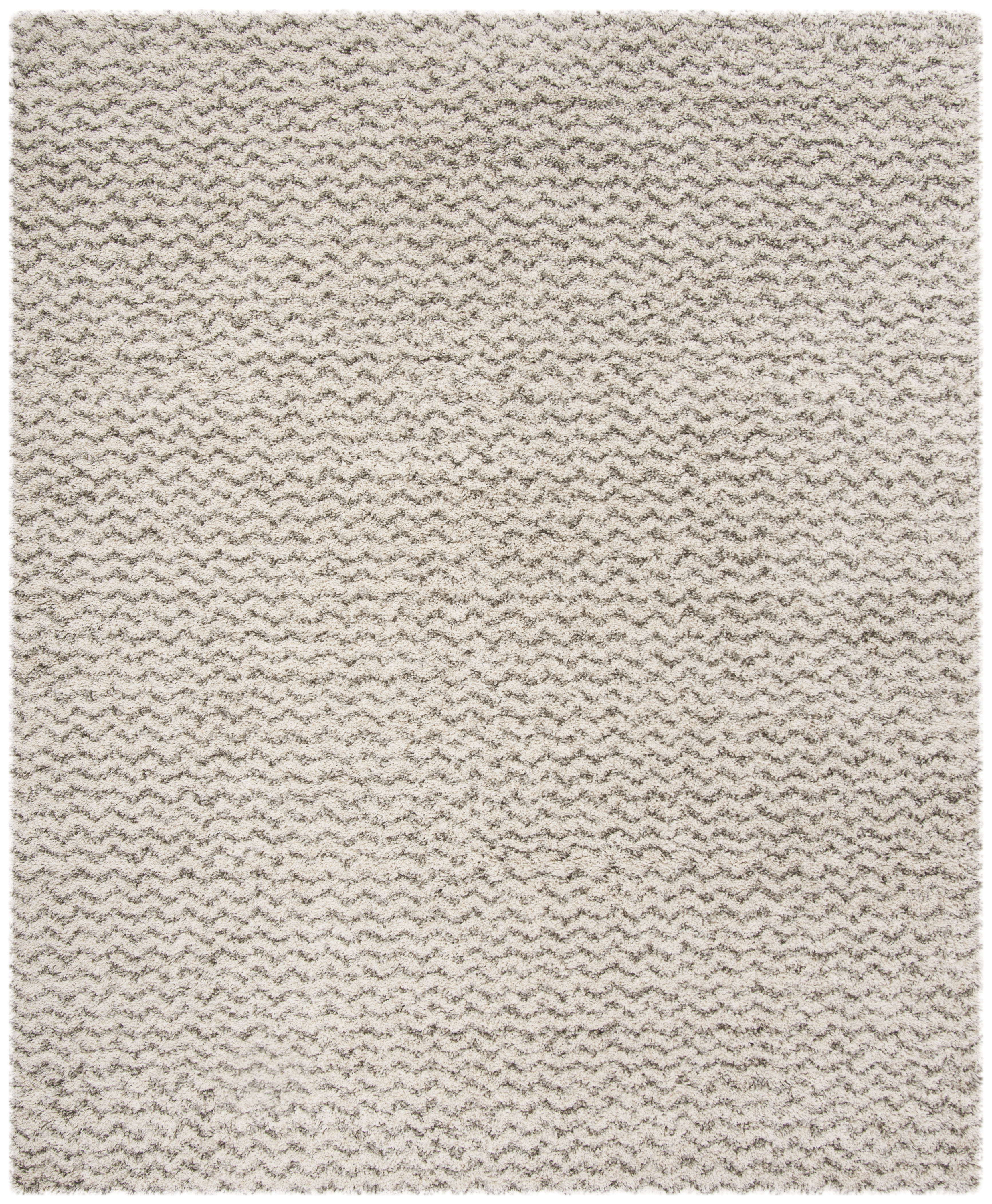 SAFAVIEH Hudson Merrilyn Chevron Shag Area Rug, Ivory/Grey, 9' x 12'