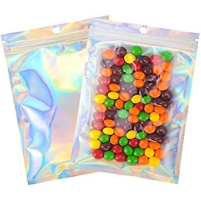 100 bolsas holográficas a prueba de olores yuxing de 5 x 7 pulgadas