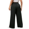 thumbnail image 5 of SWQZVT Womens Pants Plus Size Pants for Women Black Wide Leg Dress Pants with Pockets Casual Loose Fit Comfortable Work Pants 3XL, 5 of 8