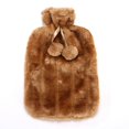 thumbnail image 1 of 2L Explosion Proof Plush Cold-proof Removable Hot Water Bottle Cover Winter Protective Case Faux Fur Fleece Heat Preservation Covers YELLOW, 1 of 8