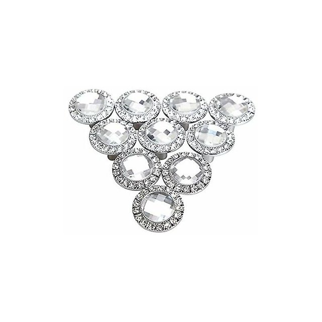 Perilla de puerta redonda de 10x30mm, manija de 30mm, manija de cristal brillante con diamantes de imitación, perilla para puertas de armario de cocina, perillas para cajones, color plateado
