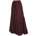 thumbnail image 3 of Bimba Boho Long Flaired Maxi Tier Skirt Elastic Waist Rayon Bohemian Skirts, 3 of 10