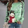 thumbnail image 2 of GHSDFBB Chandails de Noël pour Femmes Mode Loisirs Imprimé Graphique Manches Longues Hauts Mignons Chandail en Molleton Col Rond Cadeau de Noël, 2 of 5
