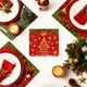 thumbnail image 4 of Decoraciones navideñas, adornos navideños, regalos navideños, paquete de 20 artículos para fiestas navideñas, vajilla desechable de papel, servilletas de papel rojas., 4 of 6