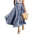 thumbnail image 5 of Seductiva Women's Casual Pants Women's Summer Elastic High Waist Plaid Ruffled Maxi Skirt Swing Flowy A Line Skirt Women's Original Shorts 1PC, 5 of 5