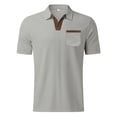 thumbnail image 5 of VgaVtl Big and Tall Polo Shirts Men Short Sleeve Summer Collared Color Block Waffle Teeshirts for Men Going Out Casual, 5 of 5