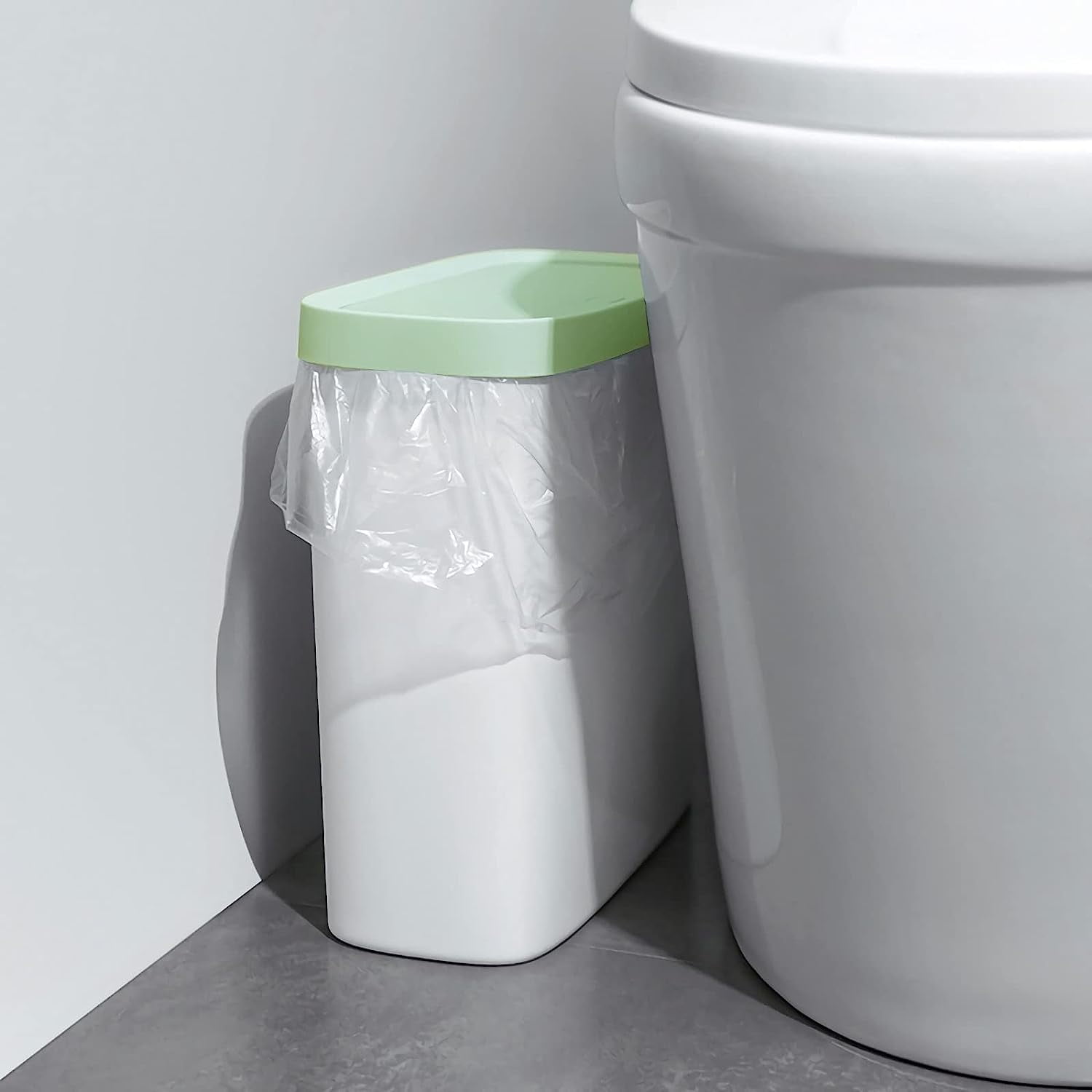 PIKADINGNIS Small Bathroom Trash Can with Lids Kitchen Wastebasket with Press Type Lid for