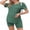 Green, variant on Maternity Sets 2 Piece Outfits Ribbed Knit Short Sleeve Shirts and Biker Shorts Pregnancy Loungewear Mama Clothes
