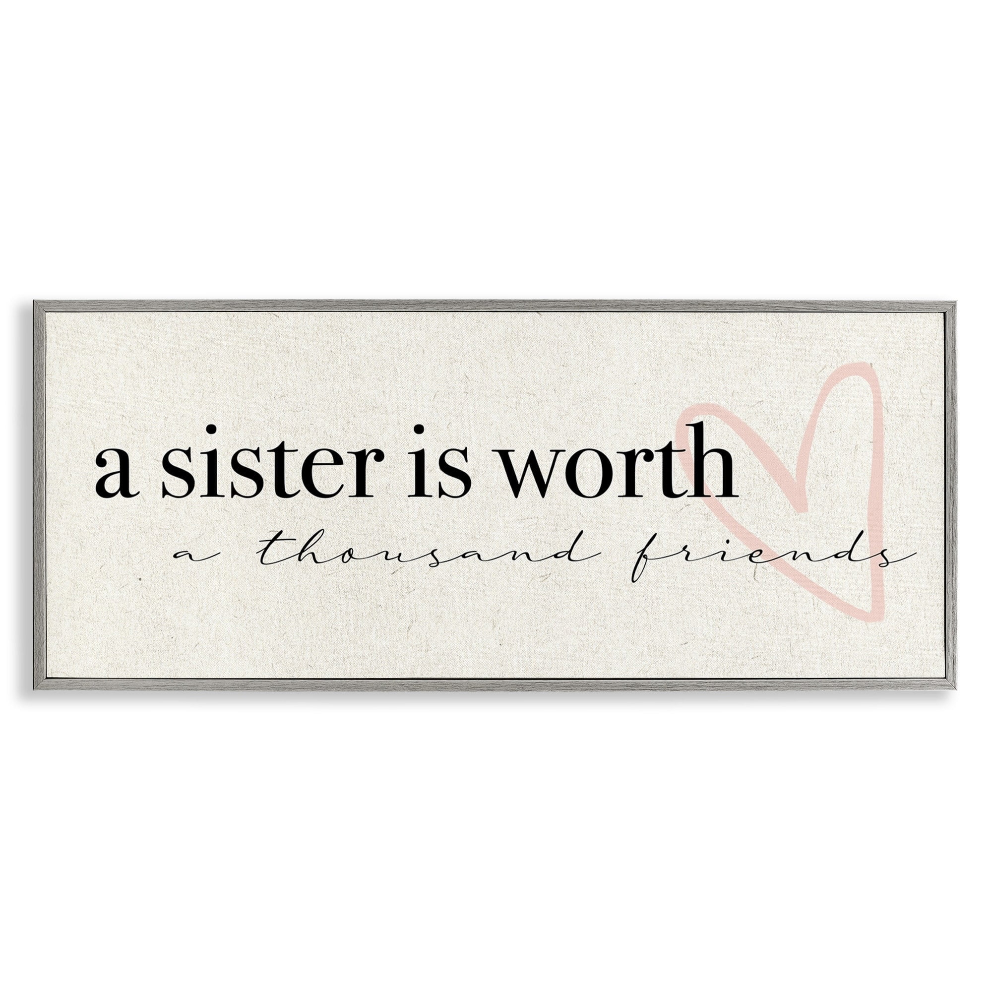 Stupell Industries A Sister is Worth Thousand Friends Phrase Heart, 30 x 13, Design by Daphne Polselli