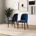 thumbnail image 3 of Belar Mid-Century Velvet Dining Chair in Navy Blue (Set of 2), 3 of 6