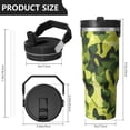 thumbnail image 5 of Camouflage 30oz Handheld Travel Tumbler with Handle – Double Wall Stainless Steel Insulated Cup, Flip Straw Lid, Leak-Proof & BPA-Free for Hot and Cold Drinks – Durable Coffee & Juice Mug Black, 5 of 6
