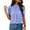 Solid Blue, variant on FreshPretty Women's Summer Boho Shirt Top Ruffle Short Sleeve Frill Trim Mock Neck Floral Solid Casual Blouses Shirts Tops