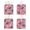 thumbnail image 2 of Lsque America Flags Printed Tissue Box Cover Holder, Facial Paper Organizer Dispenser,Square with Bottom Belt, PVC Leather Decorative Organizer, 2 of 8