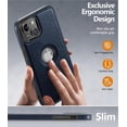 thumbnail image 2 of Classy Design Luxury Leather Phone Case for iPhone 15 Non-Slip Grip Full Body Ultra Slim Protective Case (2023,6.1”) (Blue), 2 of 6