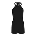 thumbnail image 6 of Yuhangmm Womens Rompers for Summer, Elegant Sleeveless One Piece Outfit with Tie Detailing Casual Summer Style Black XXL, 6 of 7