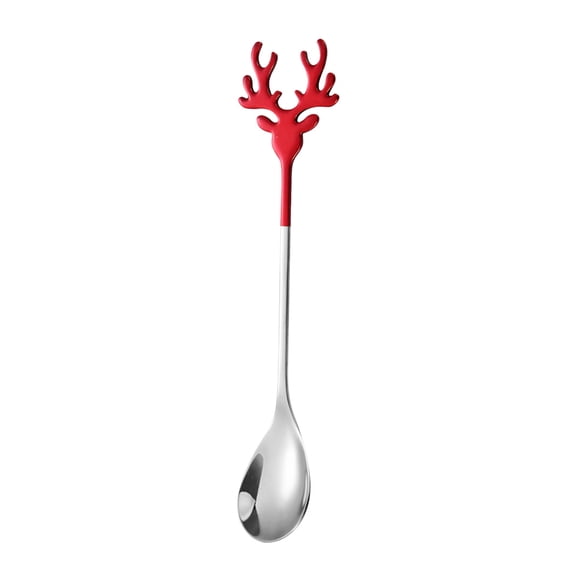 Christmas Spoons Christmas Gift Reindeer Spoon 304 Stainless Steel Coffee Spoon Mixing Spoon Dessert Ice Cream Spoon