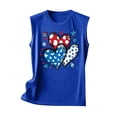 thumbnail image 3 of Fartey American Flag Patriotic Tank Tops for Women 4th of July Sleeveless Shirts Cute USA Flag Graphic Tanks Slim Fit Festival Undershirts Blue XL, 3 of 4