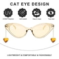 thumbnail image 4 of Gafas de sol de moda para mujer, estrechas, con forma de ojo de gato y cadena de metal, patillas H, 4 of 5