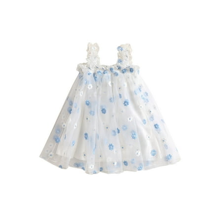 

Toddler Baby Girl Tutu Dress Sleeveless Daisy Floral Layered Tulle Dress Kids Princess Birthday Party Beach Dresses