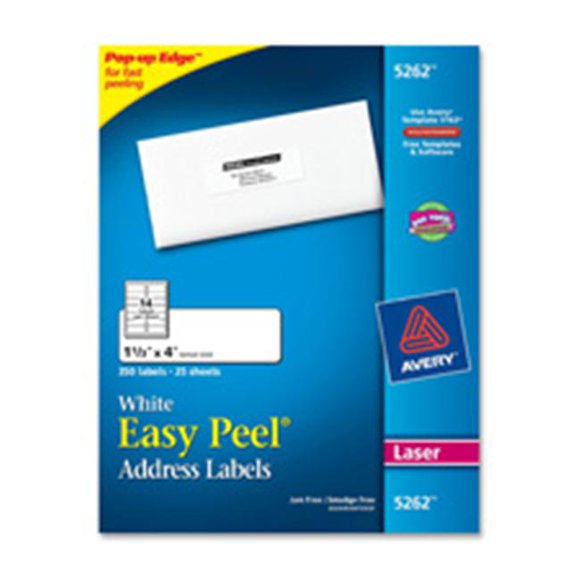 Avery Consumer Products Laser Labels- Mailing- 1-.33in.x4in.- White