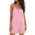thumbnail image 4 of Purcolt Womens One Piece Jumpsuit Summer Casual Spaghetti Strap Sleeveless Shorts Outfits Comfortable Loose Fit Loungewear with Ruffled Hem, 4 of 7