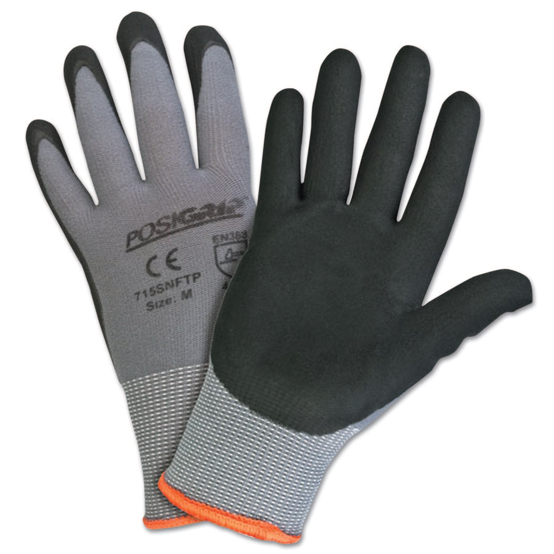 West Chester Micro Foam Nitrile Coated Gloves, XLarge, Black/Gray, 9 1