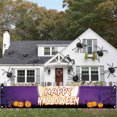 thumbnail image 4 of Halloween Banner 118 X 20 Inch Spooky Graveyard Hanging Sign, Large Halloween Decorations Outdoor for Yard Front Porch Home Halloween Party, 1 Pack, 4 of 5