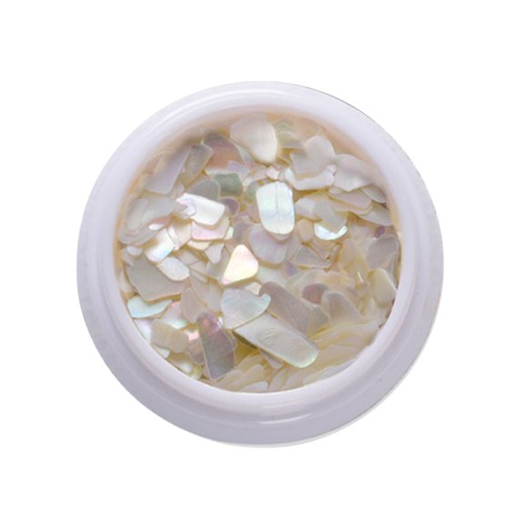 UDIYO 1 Box Nail Shells Irregular 3D Effect Flashing Crushed Stone Decorative Nail Art Decoration Phantom Color Natural Abalone Shell Pieces Nail Art Flakes for Salon