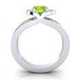 thumbnail image 4 of 2.35 Carat Oval Cut Peridot & Citrine Gemstone Wonderful Bridal Ring for her Solid 14K White Gold Size 9 by Diamond-Capitals, 4 of 8