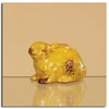 Pack of 2 Bright Yellow Distressed Rustic Ceramic Flat Ear Bunny Rabbits 6"
