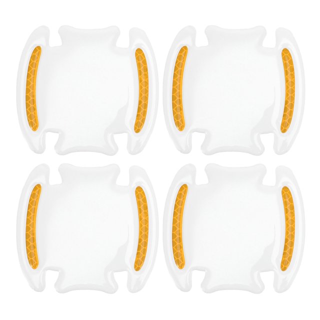 Película de Protección para la Taza de la Manija de la Puerta del Coche Universal Unique Bargains, Pegatinas Reflectantes Antirayones, Resina Epóxica, Transparente Amarillo, 4 Pcs