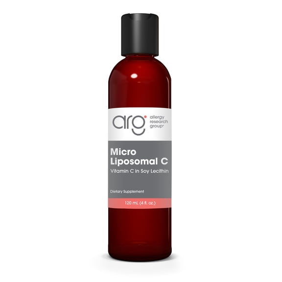 Allergy Research Group Micro Liposomal C 1000mg Supplement - Liquid Vitamin C, Sunflower Phospholipids, Sodium Ascorbate, Organic, Bioavailable, Non-GMO - 4 Fl Oz