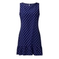thumbnail image 2 of Uhndy Women Summer Sexy Polka Dot Casual O Neck Sleeveless Beach Plus Size Dress Navy blue XXL, 2 of 5