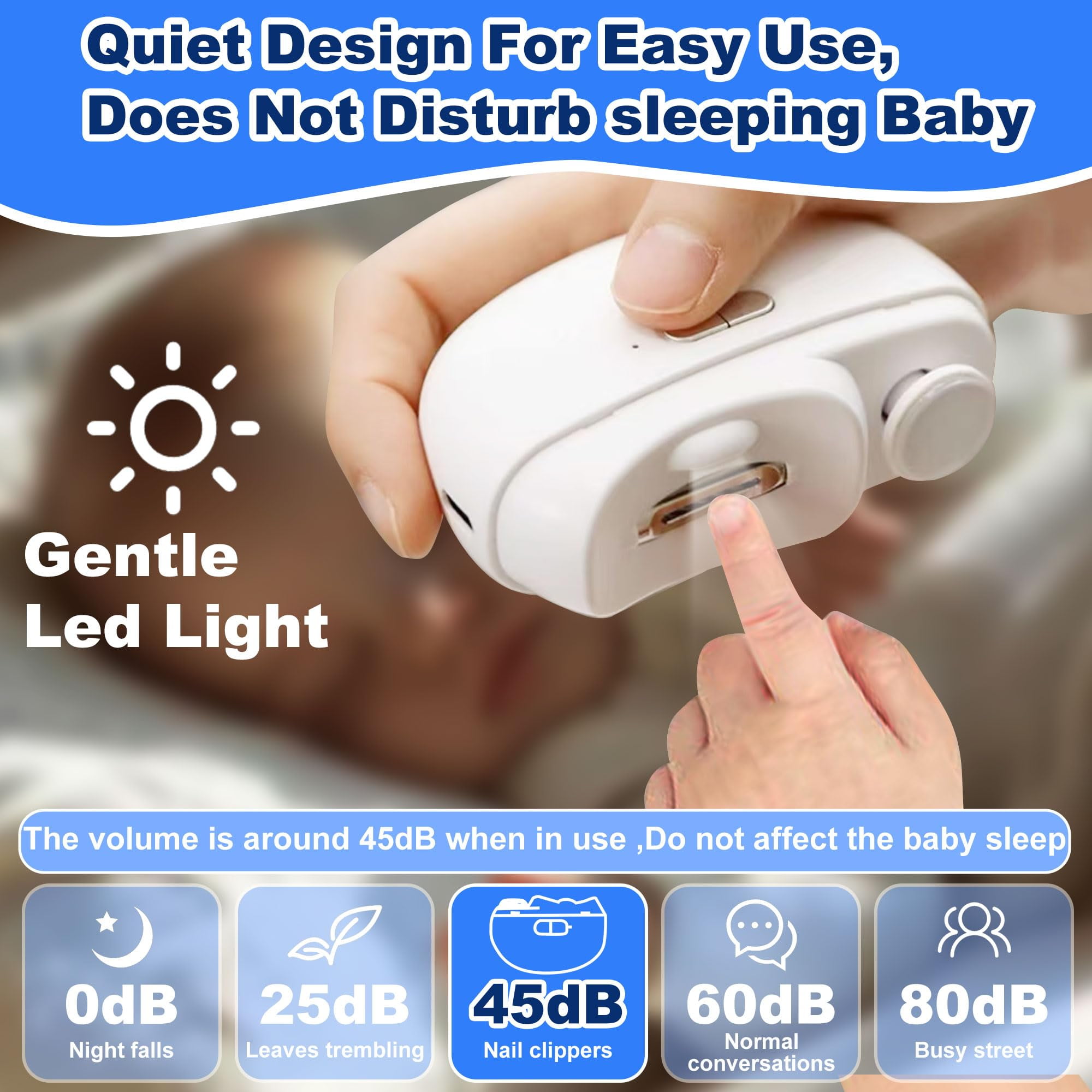 2025 Upgraded Electric Nail Clipper, Electric Nail File, 2 Speeds Automatic Nail Trimmer with LED Light & Clip Storage - USB Rechargeable for Baby, Kids, Adults, Seniors