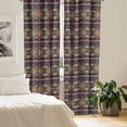 thumbnail image 2 of Ambesonne Ethnic Curtains, Floral Geometric Shapes, Pair of 28"x95", Indigo Scarlet, 2 of 5