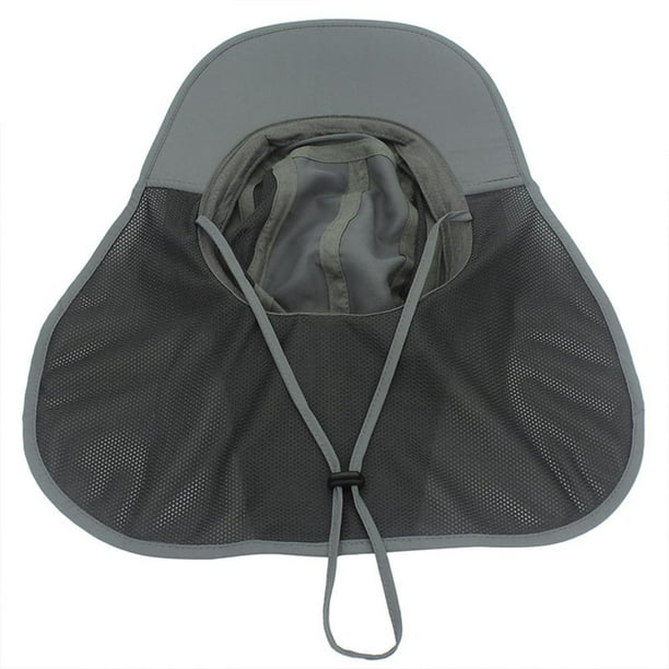 Unisex Outdoor Activities UV Protecting Sun Hats with Neck Flap-.Light-grey