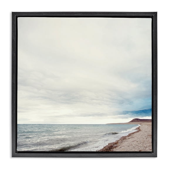 Stupell Industries Contemporary Ocean At Sunrise Black Floating Frame Canvas Art, 18 x 18, by Anna Coppel