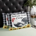 thumbnail image 4 of Vintage Rooster Throw Pillow Cover 20 x 36 Inch Decorative Pillow Cover Pastoral Sunflower Black White Plaid Lumbar Pillowcase Seasonal Rectangle Cushion Case for Couch Sofa Bed Living Room, 4 of 7