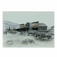 thumbnail image 1 of Western Cutting Board, Old Wooden Wagons from 20's in Ghost Town Antique Wyoming Wheels Art Print, Decorative Tempered Glass Cutting and Serving Board, Small Size, Brown White, by Ambesonne, 1 of 1