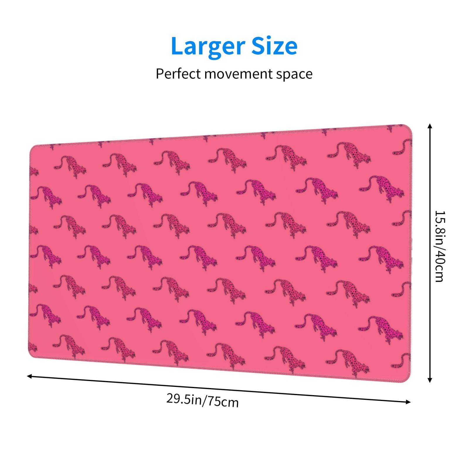 Kdxio Leopard Print Print Large Gaming Mouse Pad,Non-Slip Base,Water Resist Keyboard Pad for Gamer,Office & Home,29.5 x 15.8 in