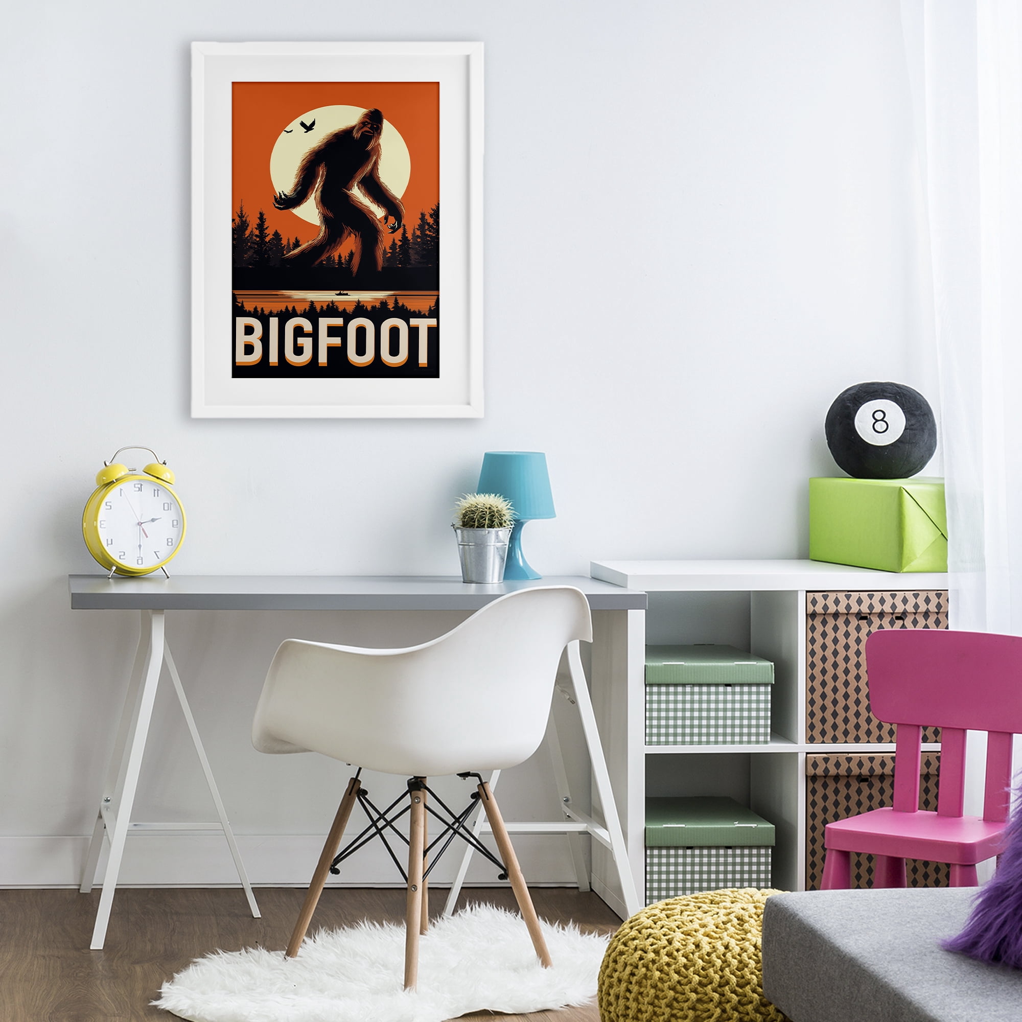 Stupell Industries Mythical Creature Lake Front White Framed Print Under Glass, design by Omar Escalante