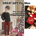thumbnail image 6 of YUSHOW Mens Fleece Pajamas Set Soft Winter Warm Long Sleeve Plaid Pjs Sleepwear 2-Piece Size L, 6 of 7
