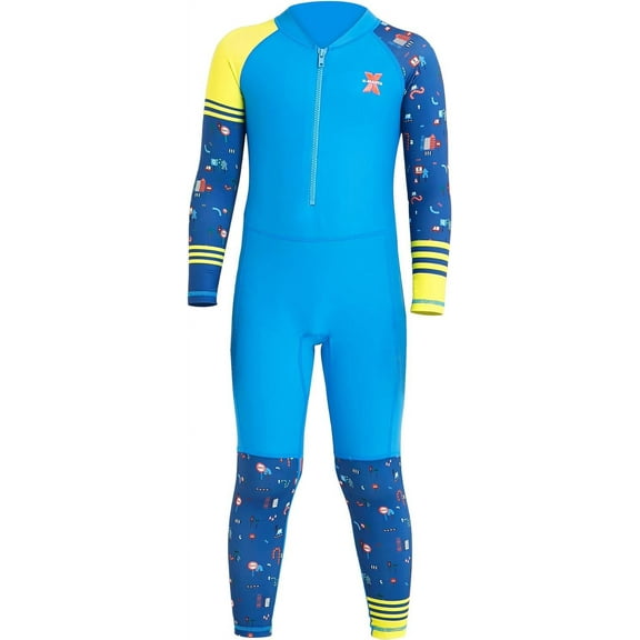 DIVE & SAIL Kids One Piece Long Sleeve Swimsuit Sun Protection Sunsuit Wetsuit