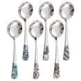 thumbnail image 4 of Cuchara de metal de 6 piezas Cuchara de sopa de usos múltiples Cuchara decorativa Cuchara suave Cuchara de acero inoxidable HOMEMAXS 14986347-MX, 4 of 6