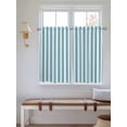thumbnail image 6 of Tier Curtains 45 Inches Long, Aqua Striped Window Treatment Curtain Drapes, Modern Farmhouse Blue White Stripes Window Half Privacy Curtains for Bedroom Bathroom, 42"x45", 2 Panels, 6 of 7